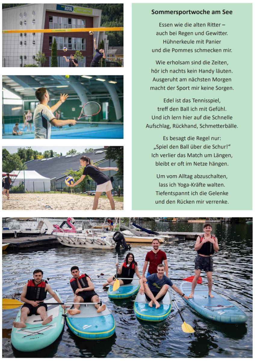Fotocollage und Gedicht Sportwoche 2025